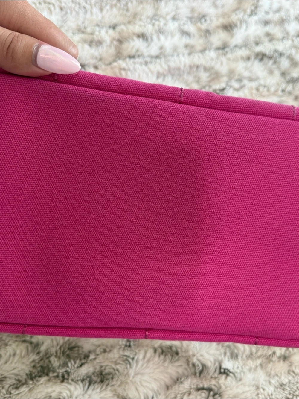 Prada Canapa Mini Canvas Bag, Fuchsia Pink